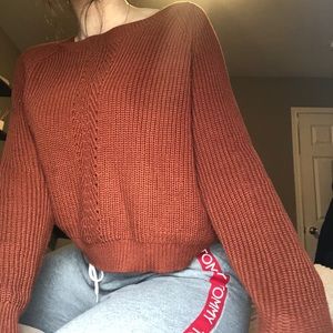 Rusty Orange Brown knit sweater